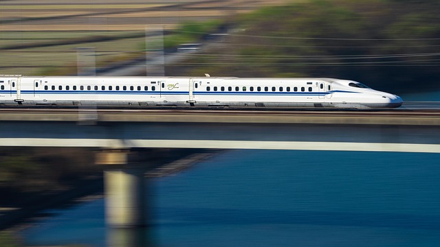 bullet train moving very fast