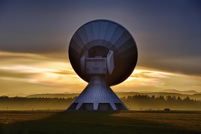 radio satellite on a hill